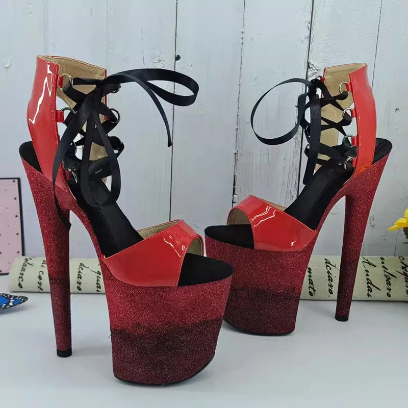 

Wome Fashion Dancing20CM/8inches PU Upper Platform Sexy High Heels Sandals Pole Dance Shoes 051