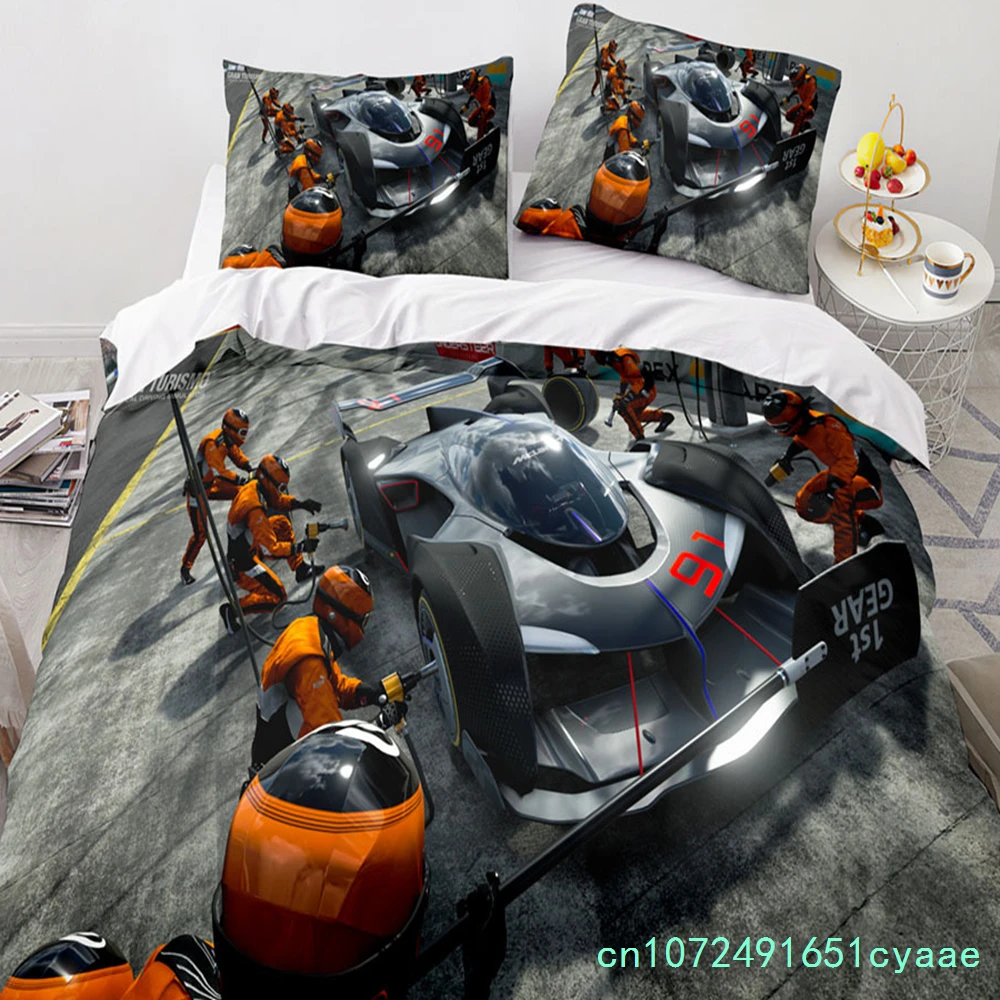 Sports Car King Queen Supercar Race Car Bedding Set Boys Girls Twin Queen Size Duvet Cover Pillowcase Bed Kids Adult