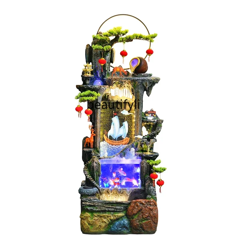 

L1Rockery flowing water fountain landscape ornament living room circulating water, office floor fish tank