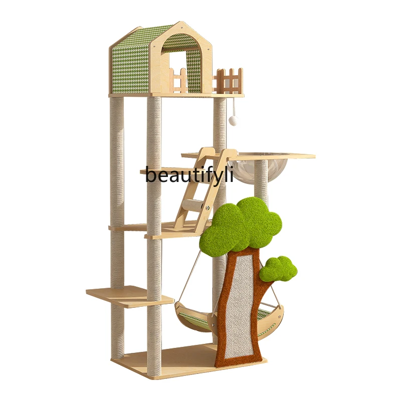 Cat Climbing Frame Nest Tree Integrated Climbing Frame Tongtianzhu Sisal Cat Scratch Board Swing Toy