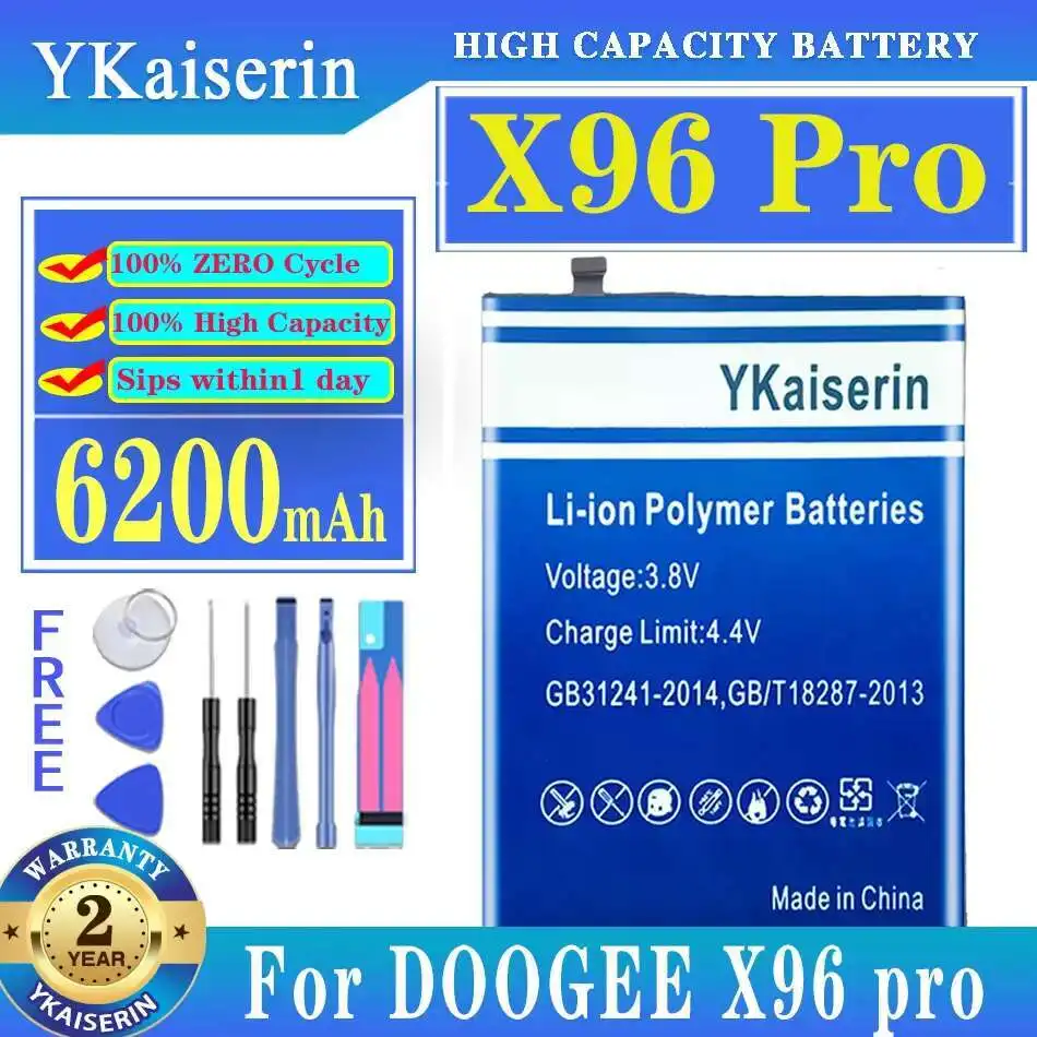 

For DOOGEE X96 Pro Mobile Phone Battery, 6200mAh, High Performance Battery