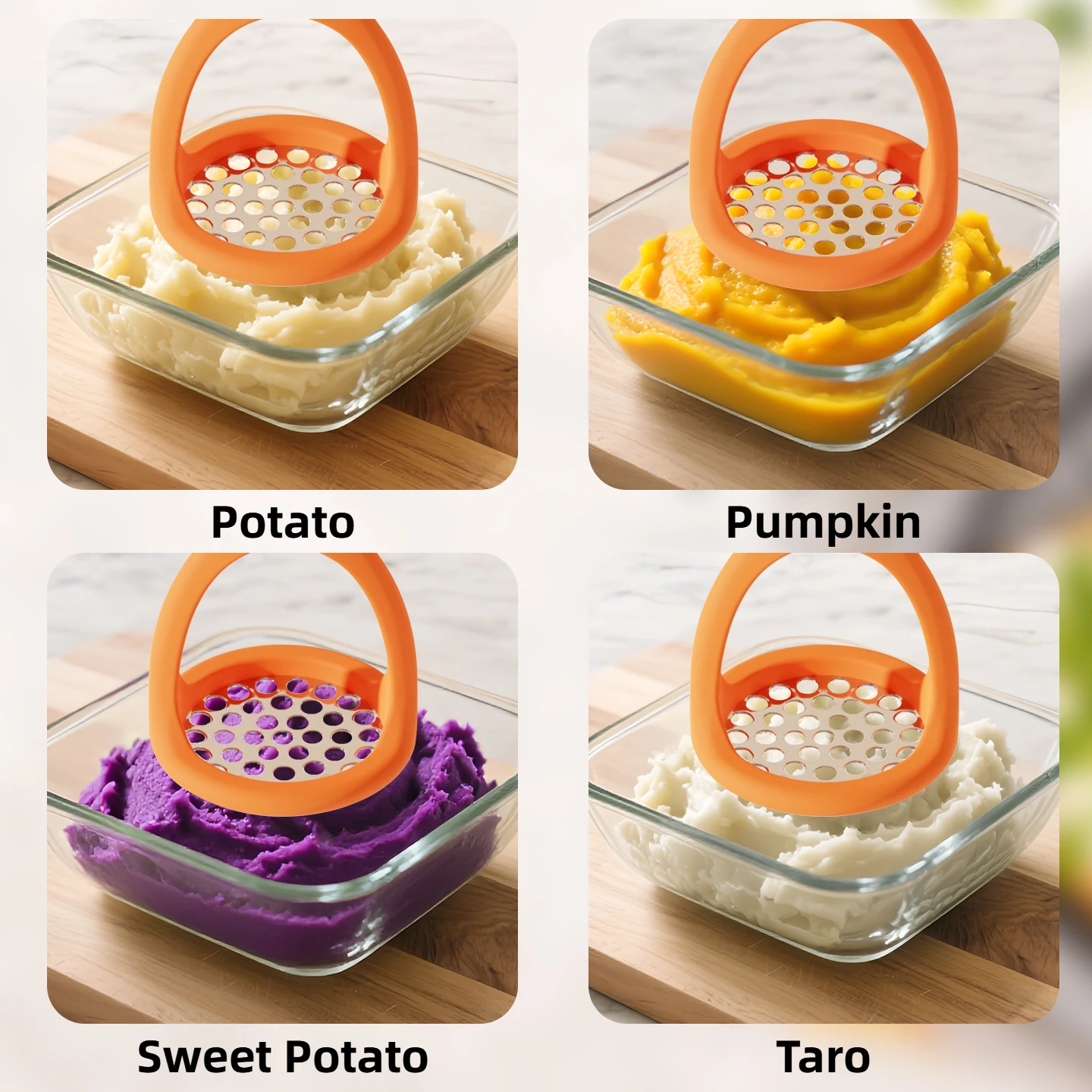 Joie Eggy Masher Stainless steel Bakeware Potato Masher Vegetable Fruit Press Maker Egg Masher Puree Kitchen Tool Cooking Baking