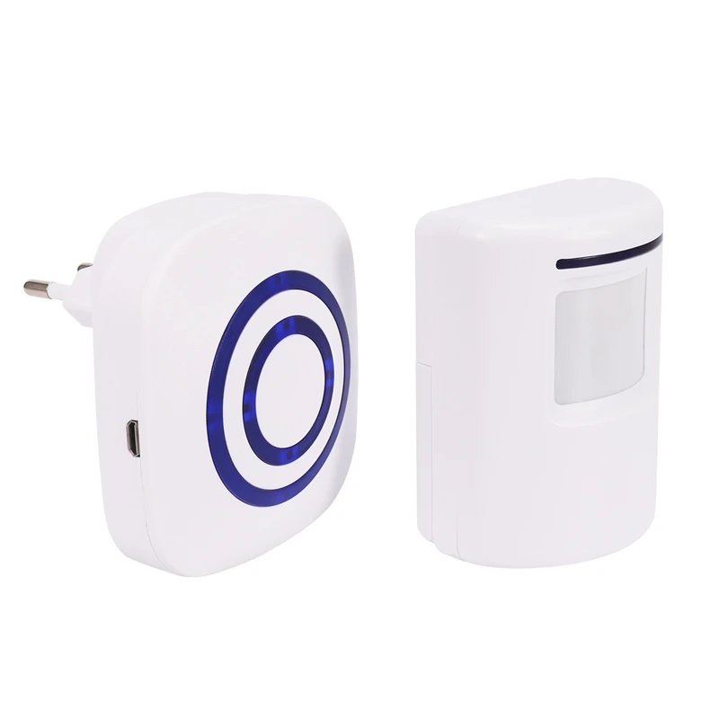 Campanello per porta, rilevatore di sensore di movimento per porta aziendale Wireless campanello per visitatori intelligente allarme per vialetto di sicurezza domestica con 1 Rece Plug-In