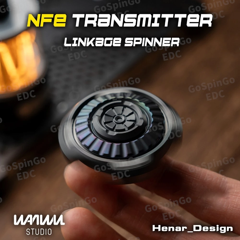 WANWU-EDC Nfe Zender Linkage Spinner Rvs Zirkonium Fidget Spinner Fidget Speelgoed Voor Volwassenen Angst Relief Gadgets