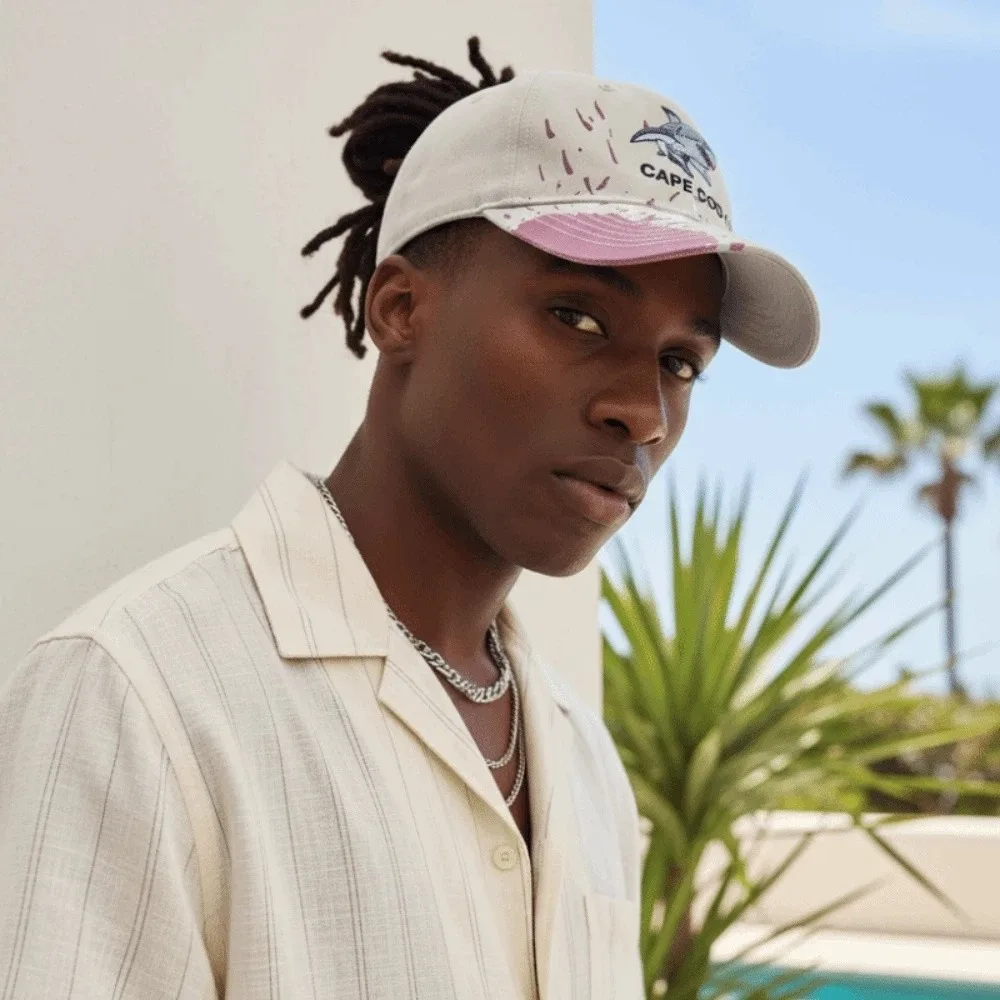 Chomped Brim Design Shark Bite Cap Premium Cotton Animal Embroidery Embroidered Baseball Hat Pre-Curved Sunshield