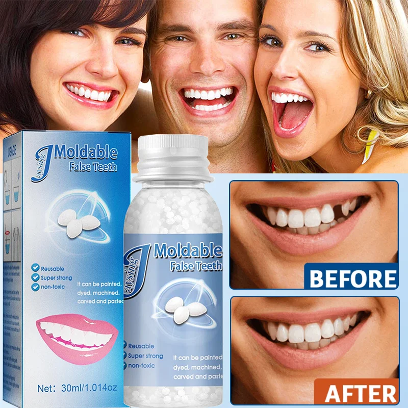 Moldable False Teeth Solid Glue Teeth Gaps Broken Temporary Repair Granules Plastic Resin Denture Adhesive For Halloween Makeup