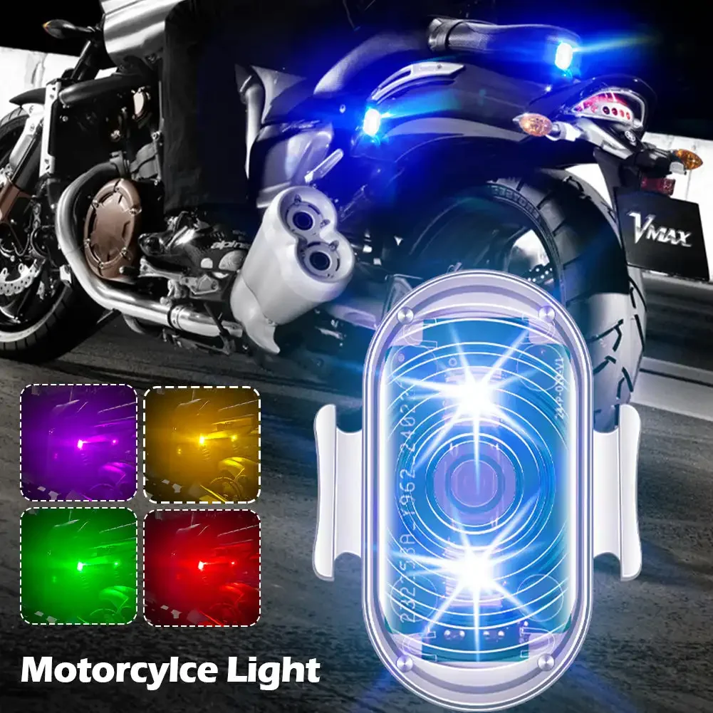 Motorfiets Strobe Flitser Draadloze Afstandsbediening Led Anti-Collision Waarschuwingslamp Waterdichte Auto Fiets Accessoires