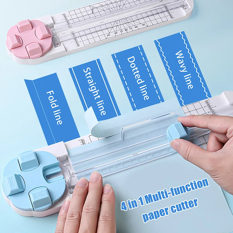 4-in-1-Papierschneider, multifunktionales Scrapbooking-Werkzeug zum Schneiden von Fotos, Karton, Postkarten, Bastelprojekten, Büro, Schule