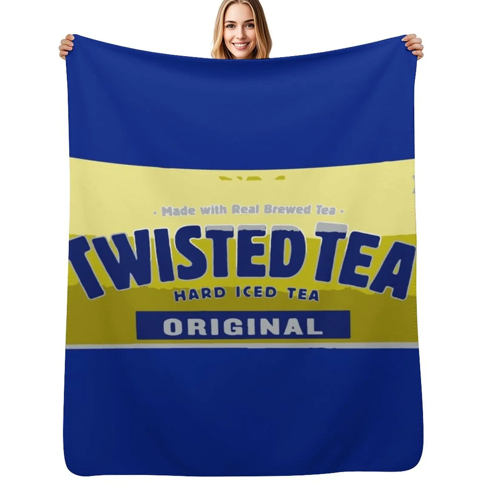 Basic Twisted Tea Can Tall Boy Throw Blanket Lightweight Warm Blanket for Travel Camping