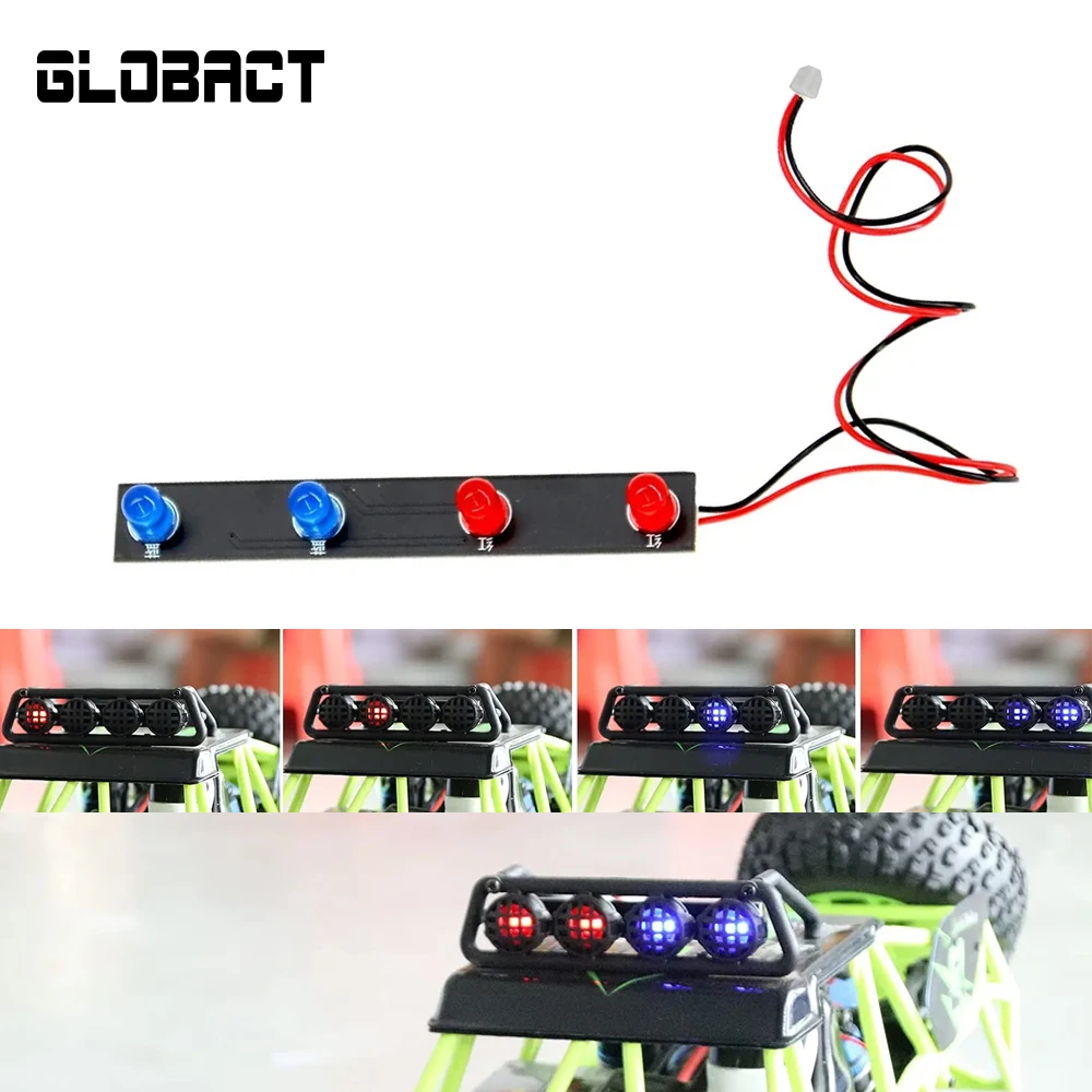 GLOBACT RC LED Light Bar Roof LED Lamp Kit 4 Light Modes 180mm for 1/12 Wltoys 12428 RC Truck Cars Upgrade Accessories