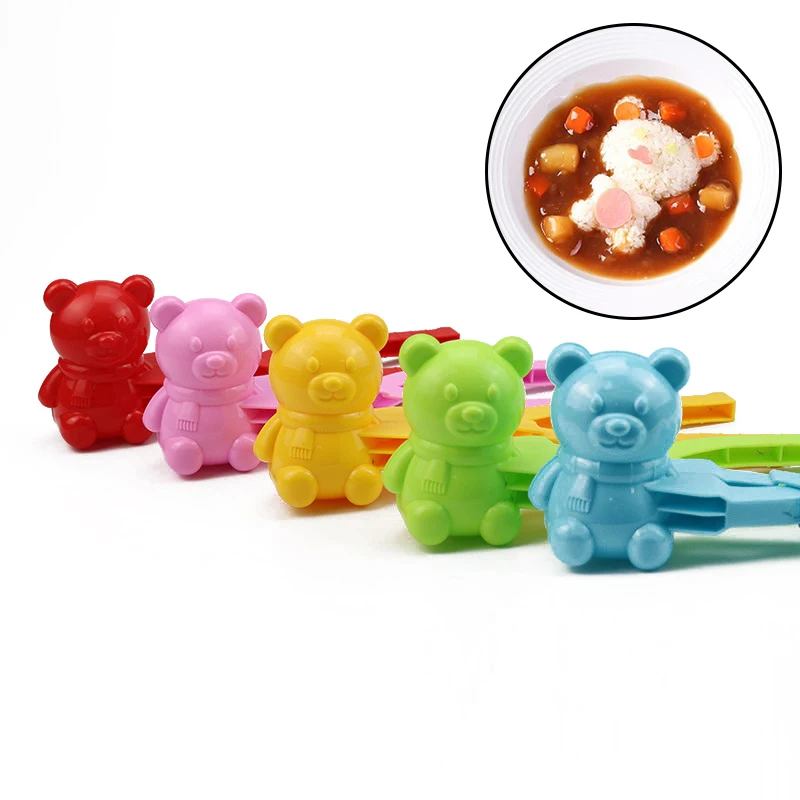 1pcs Cute Duck Shaped Rice Mold Maker Clip Children Outdoor Plastic Duck Rice Mold DIY Snowball Maker Sushi Mold With Handle
