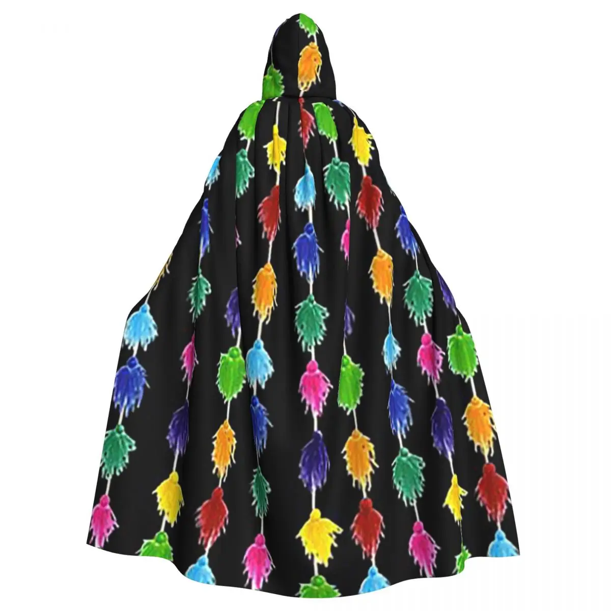 ペルー タッセル ロング フード付きマント 魔女 中世 コスチューム コスプレ ケープ ハロウィンコート 大人用 ユニセックス