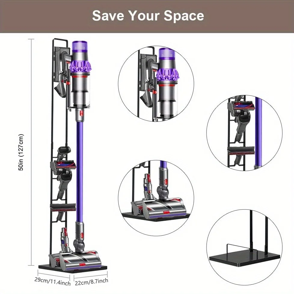 لدايسون V6-V11 حامل معدني قوي مكنسة كهربائية معدنية حامل لدايسون يده تخزين الرف لملحقات المكانس اللاسلكية #2