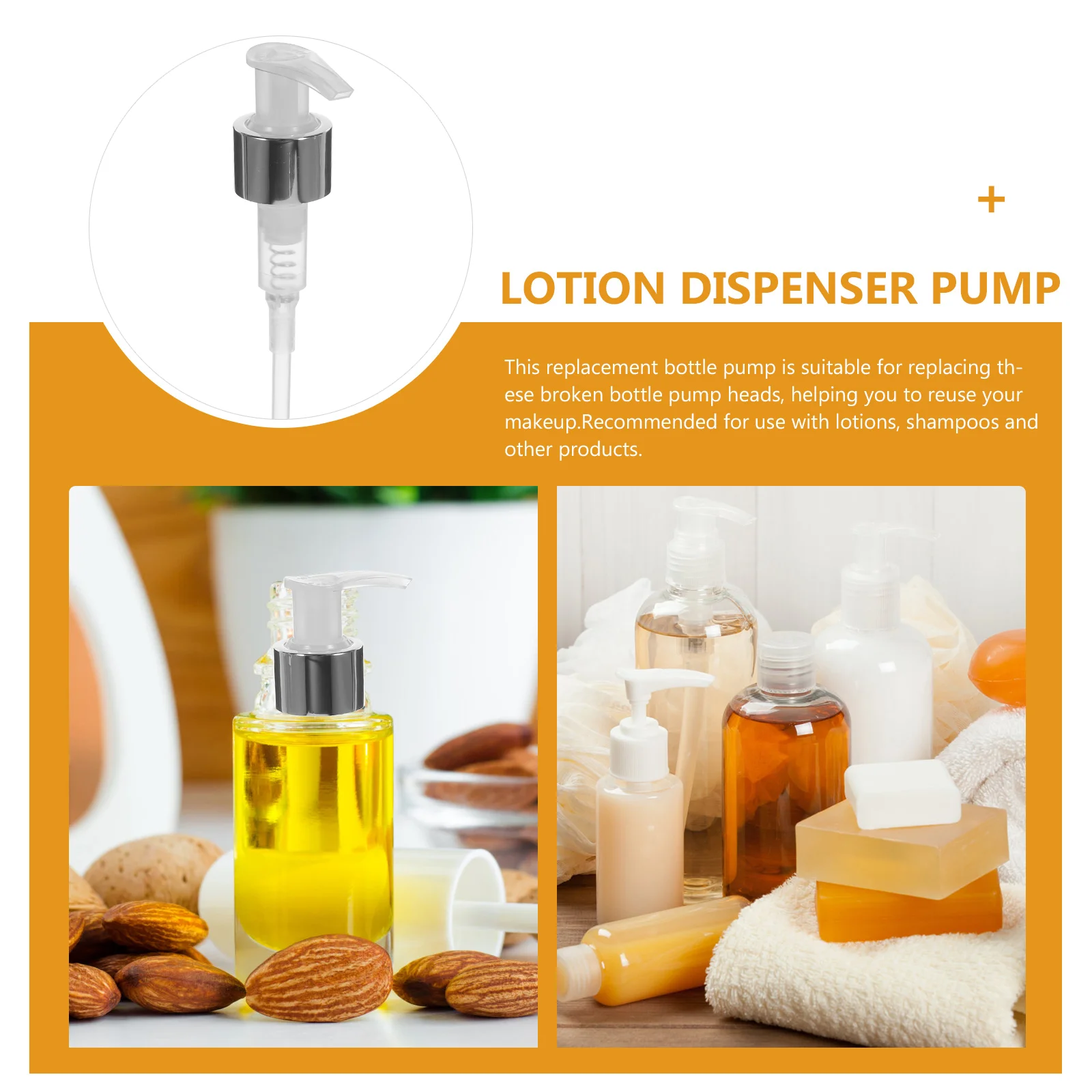 Dispenser Pump for Replacement Lotion Head Hand Soap Shampoo Bottle Liter Conditioner Pumps