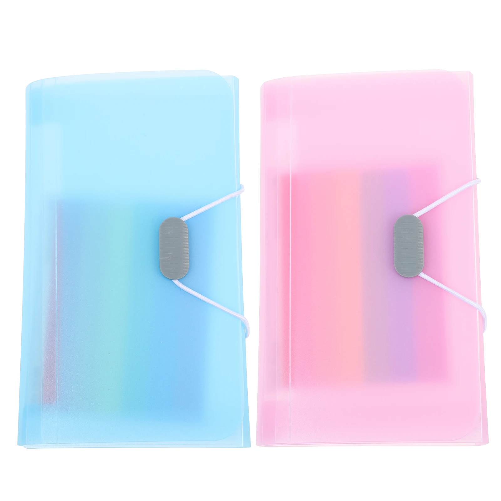 2Pcs Expandable File Folder A6 Document Organizer 13 Pockets Bill Holder for Office Home Travel Use Storage Solution