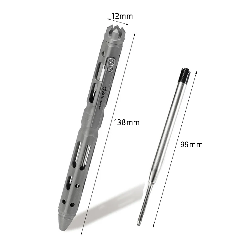 Titanium Alloy Tactical Pen Hollow Design Pull Bolt Decompression Pen Portable EDC Tool Outdoor Office Writing Pen