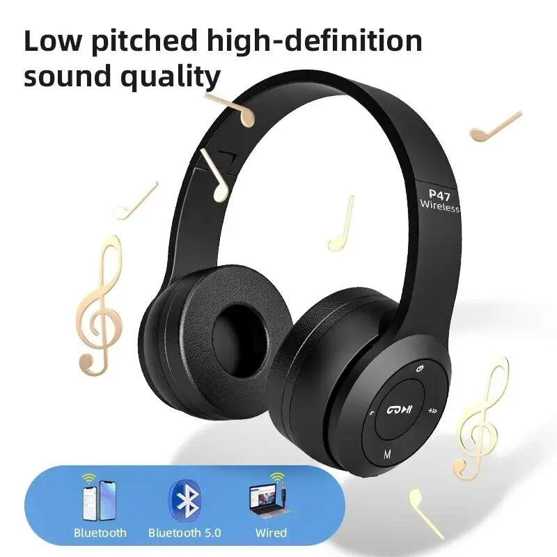 Zestaw słuchawkowy stereo P47 5.0 Zestaw słuchawkowy Bluetooth Seria składana Bezprzewodowy zestaw słuchawkowy do gier sportowych