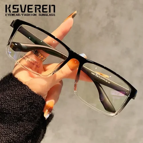 Imagen 2 del producto Gafas grandes de 160mm antiluz azul para miopía, gafas graduadas terminadas para hombres y mujeres, gafas de cabeza grande con dioptrías negativas