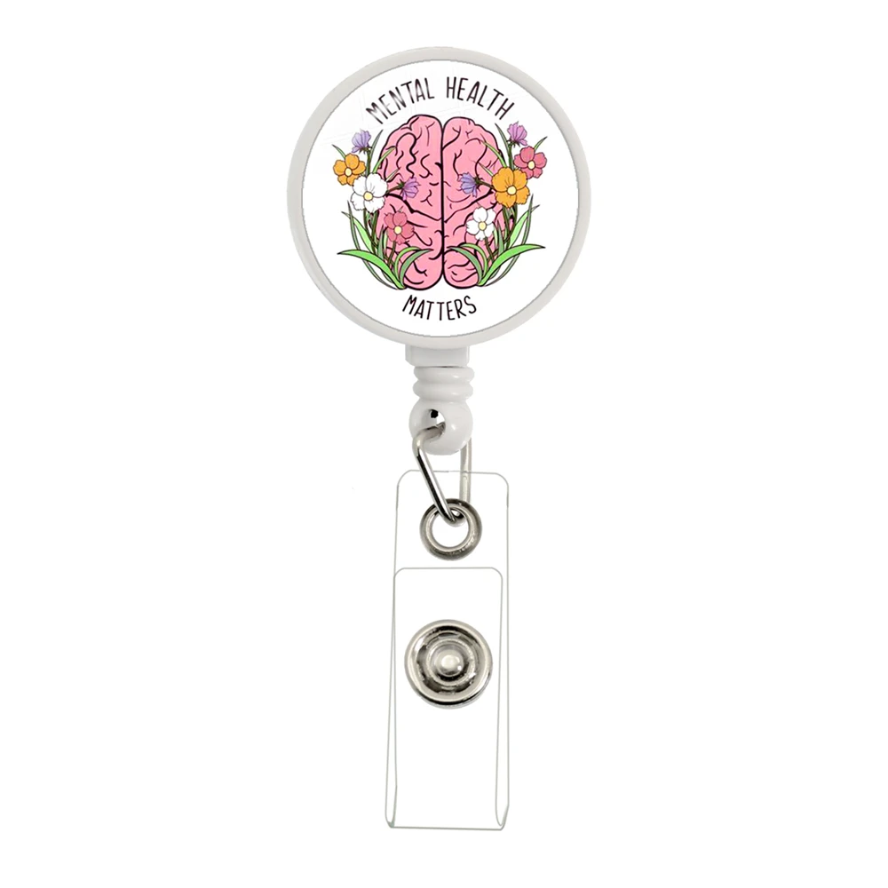 Porte-Badge rétractable, porte-carte d'identité, en matière de santé mentale, cadeau de sensibilisation, pour médecin et médecin