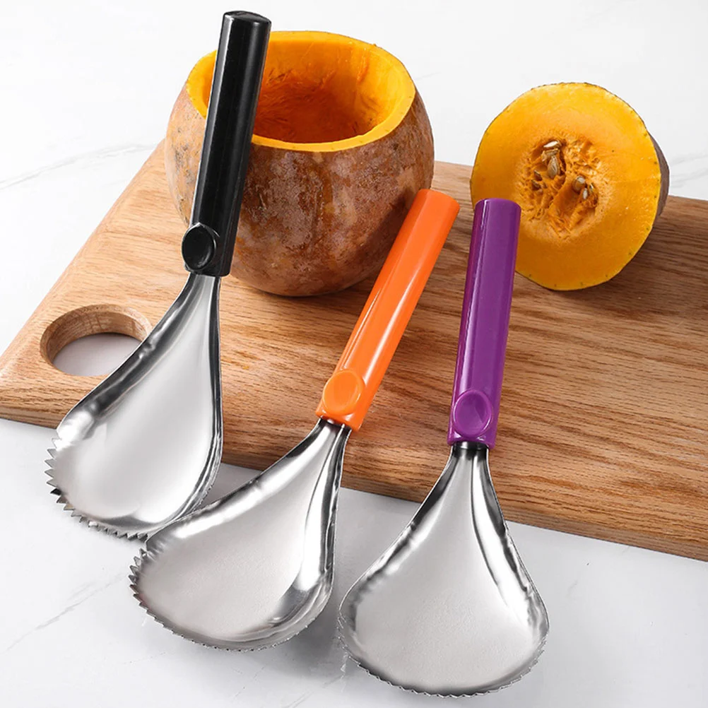 3 Pcs Serrated Spoon for Squash Manual Scooper and Corer Small Tools Kitchen Butternut Scoopers