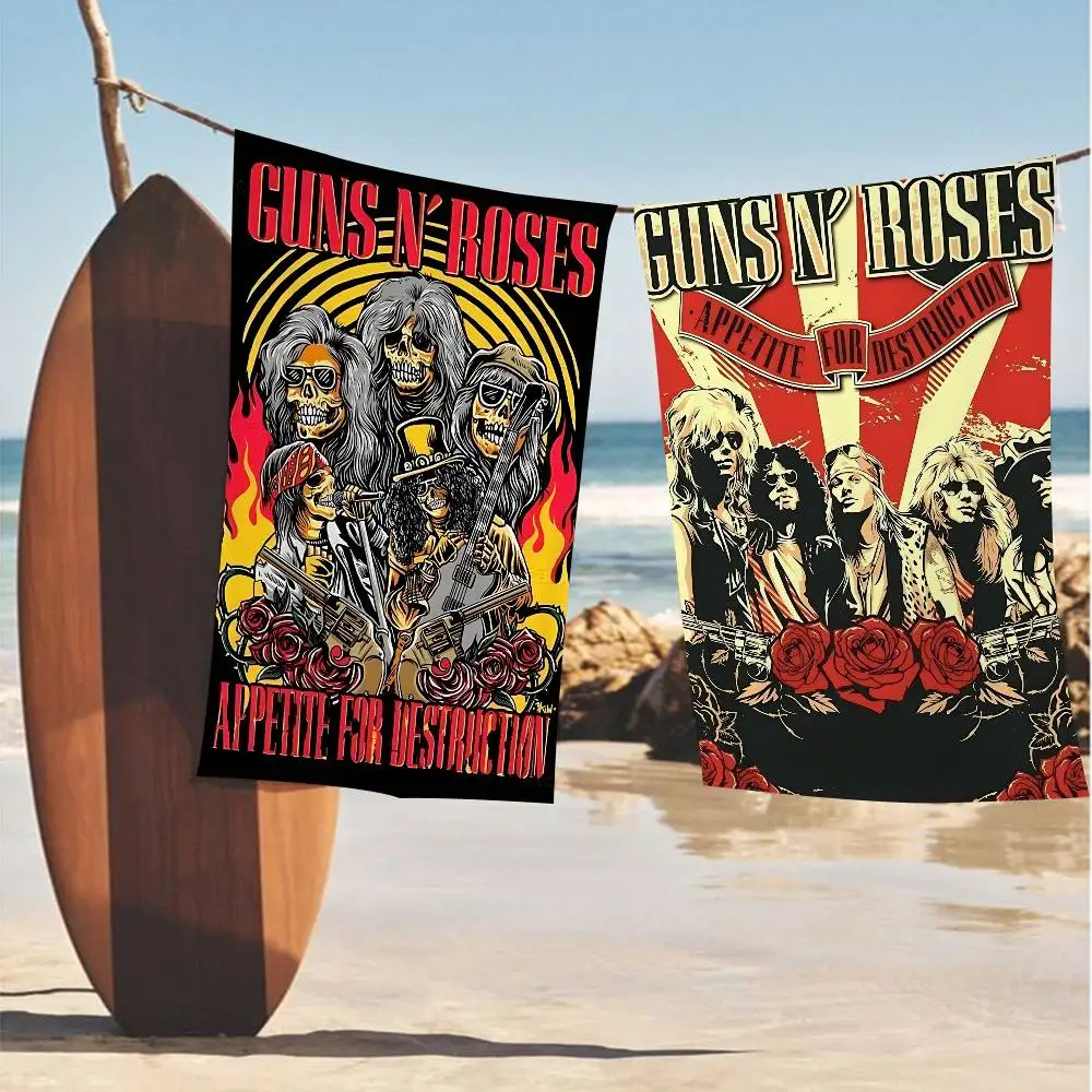 G-Guns N-N R-Roses Big Microfiber Beach Towels Quick Dry Towel Sand Beach Towels Pool Towel for Travel Swim Pool Yoga