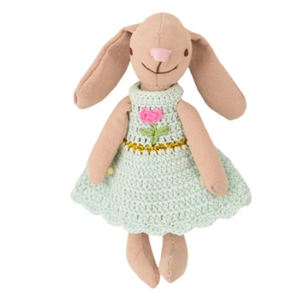 Artist Rabbit Waldorf Doll Native Knitting Dress Cartoon Plush Stuffed Doll Kawaii Soft Handmade Doll Toy Children's Gift