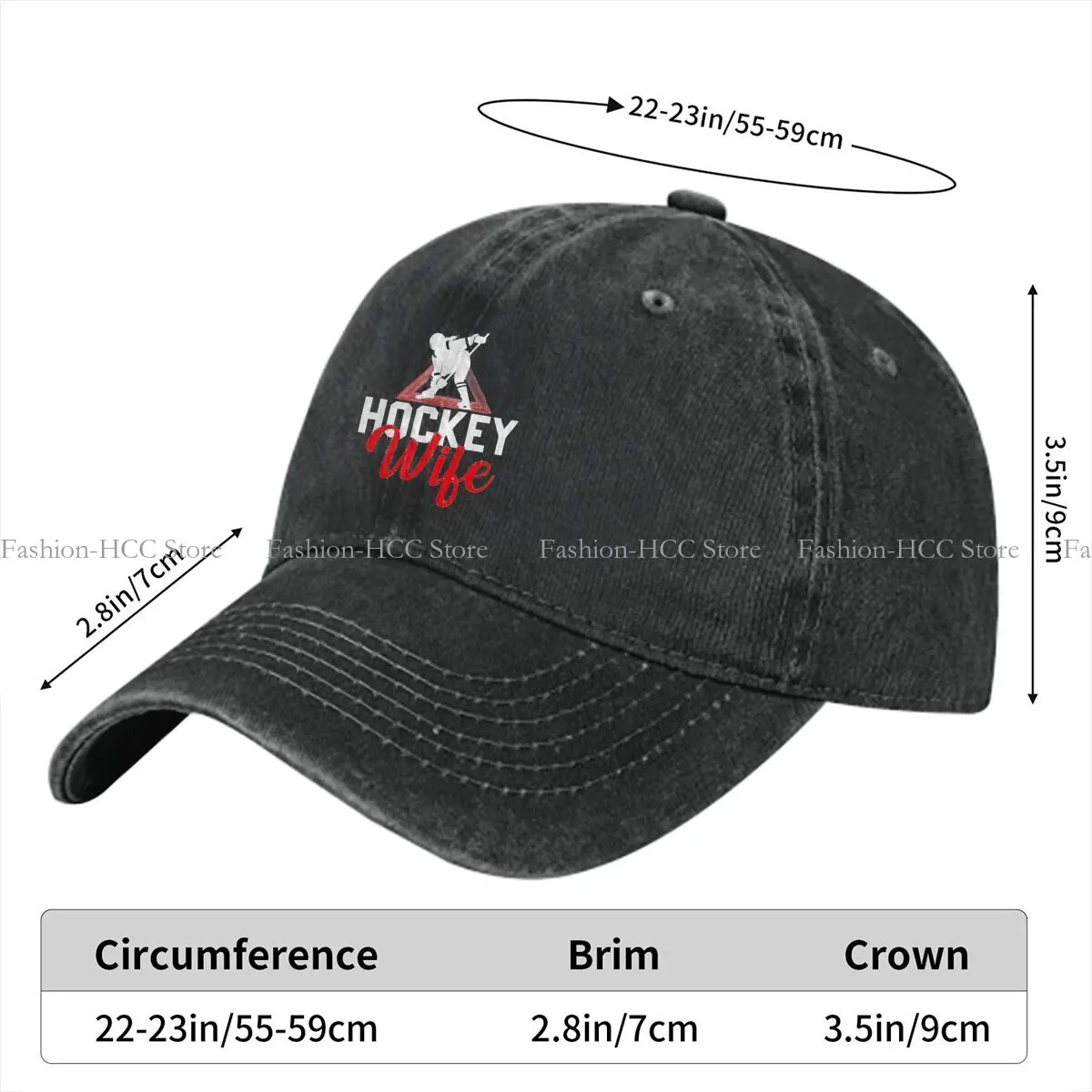 Washed Men's Baseball Cap Hockey Apparel Wife Girl Player Goalie Trucker Snapback Caps Dad Hat Ice Hockey Golf Hats