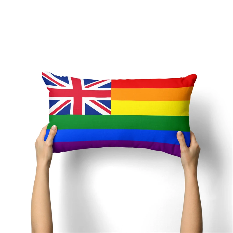 

Gaslight Gatekeep GirlbossKiss United Kingdom UK LGBT Rainbow Pride Rectangular Throw Pillow Covers Cushion Cases Pillowcases