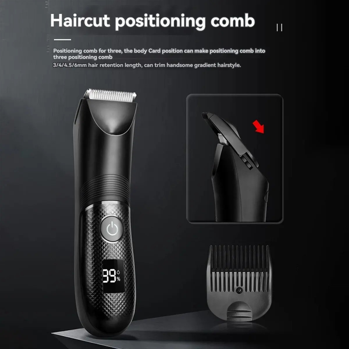 feelfeel Men'S Body Hair Trimmer Lighting Waterproof Design Electric Shaver for Wet/Dry Use Ideal for Chestback Groin Hair Care