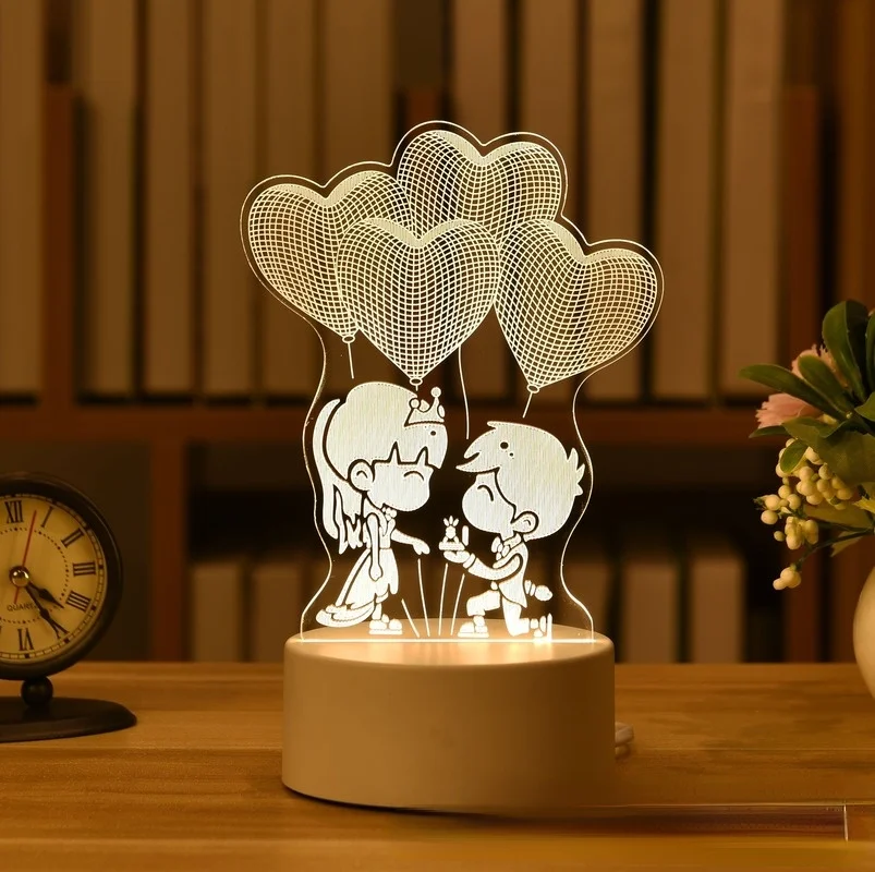 Gifts Led Night Light Bedroom Cartoon Touch Bedside Lamp Home Party   Christmas Decoration