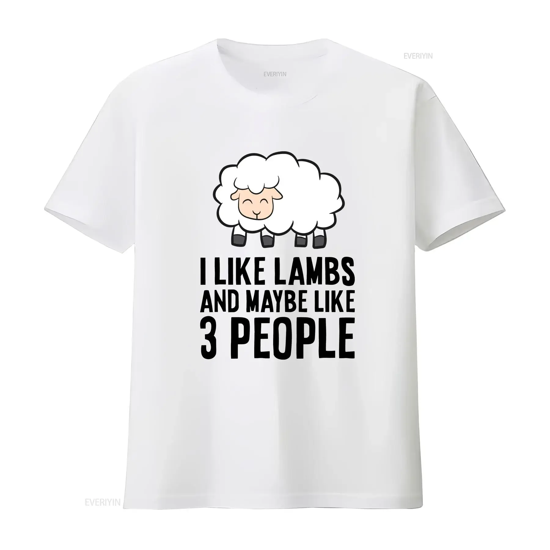 Sheep Lover I Like Lambs And Maybe 3 People T Shirt  vintage Washed Comfortable Casual Stretched homme graphic Breathable Soft