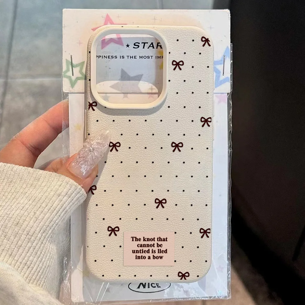 Polka Dots Bow Litchi Pattern Silicone Case For Samsung Galaxy S25 Ultra S24 FE S23 A56 5G A36 A26 A55 A17 A07 A06 Phone Cover