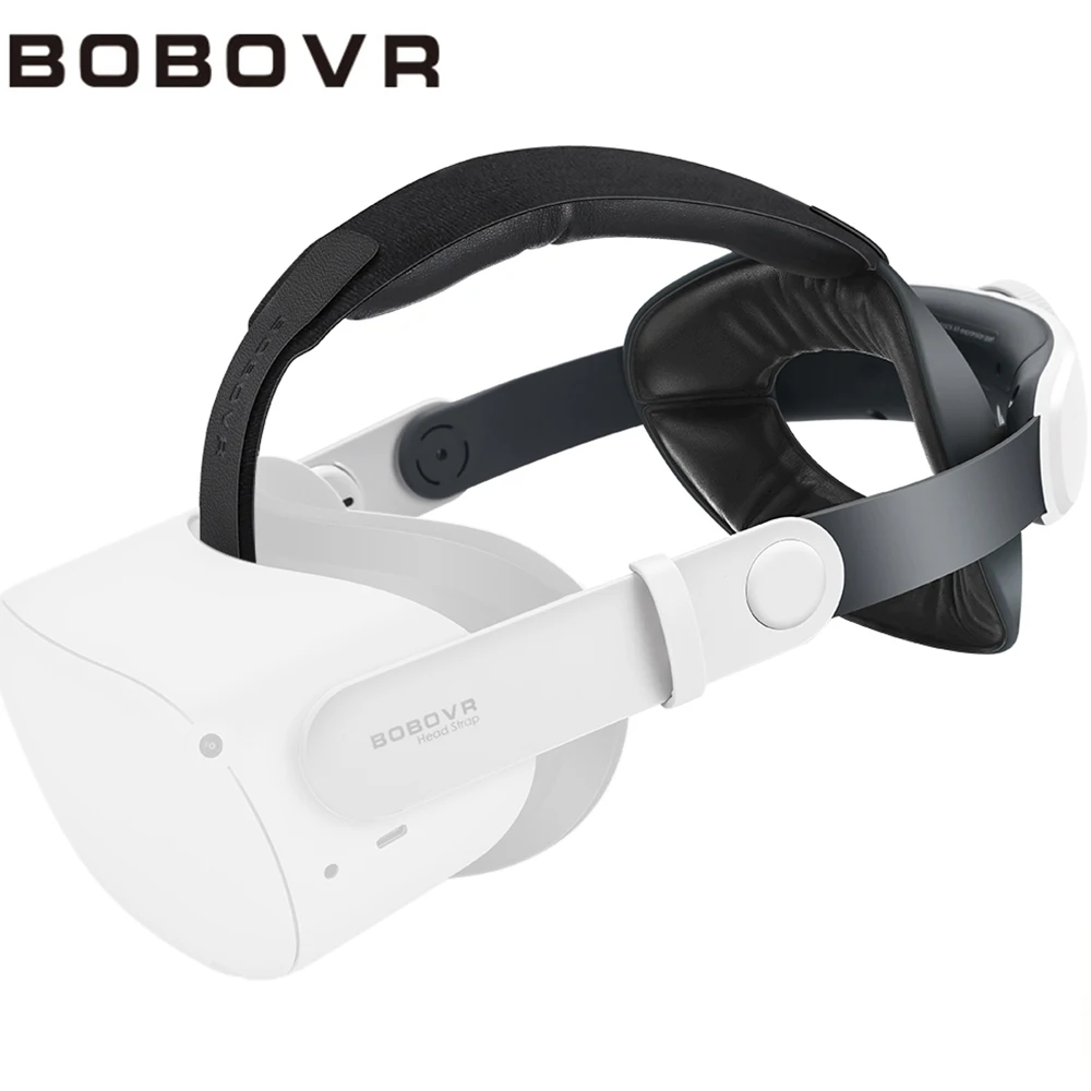 BOBOVR M1 Plus cinturino per la testa Elite con cuscino per la testa posteriore in pelle PU antiscivolo per Oculus/ Meta Quest 2