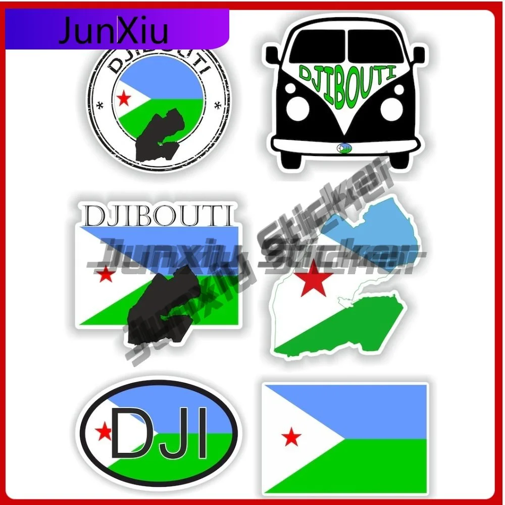 

Djibouti Flag National Emblem Vinyl Decals Car Sticker Map Camper Van Bike Decals Bicycle Accessories Vintage Motorcycle Suv Win