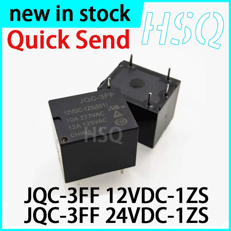 Новый комплект реле JQC-3FF 12VDC-1ZS/JQC-3FF 24VDC-1ZS, 5-контактный, 10А, 5 шт.