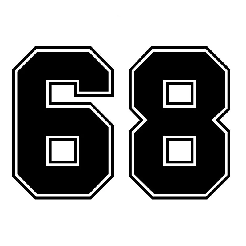 

Various Sizes racing number 68 funny vinyl car sticker waterproof car decal stickers on car truck bumper rear window 20287#