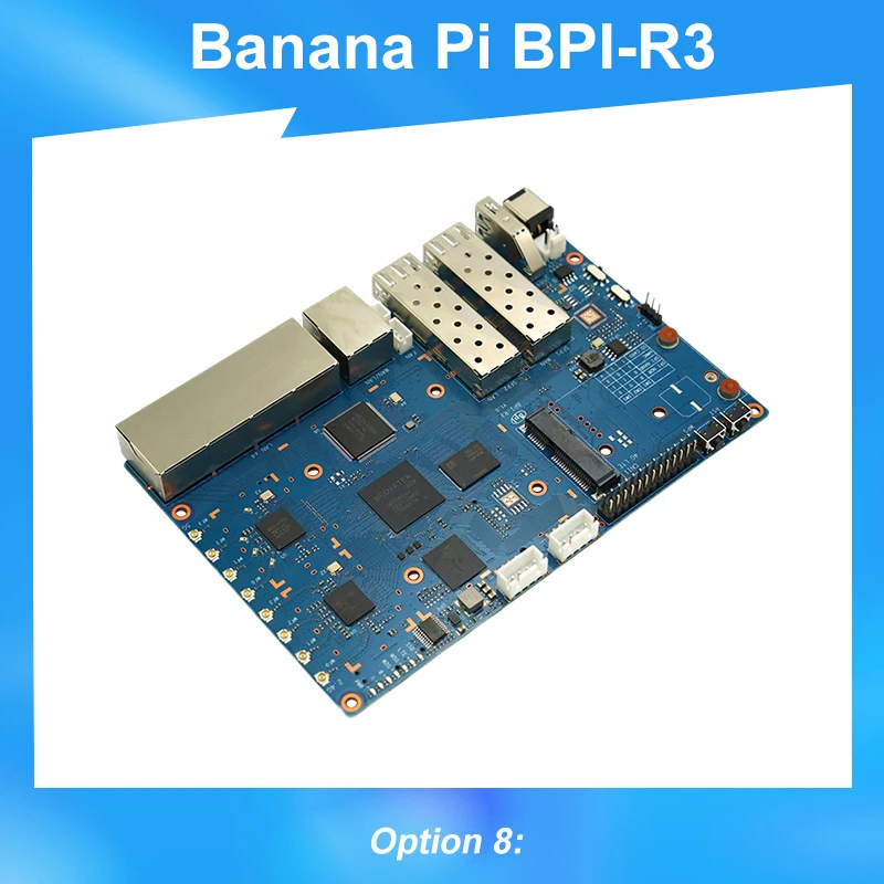 Banaan Pi BPI-R3 Kit Mediatek Mt7986 2Gb Ram 8G Emmc 5gbe Network Sfp 2.5gbe Openwrt Soft Router Board Met Behuizing Voeding - afbeelding 1