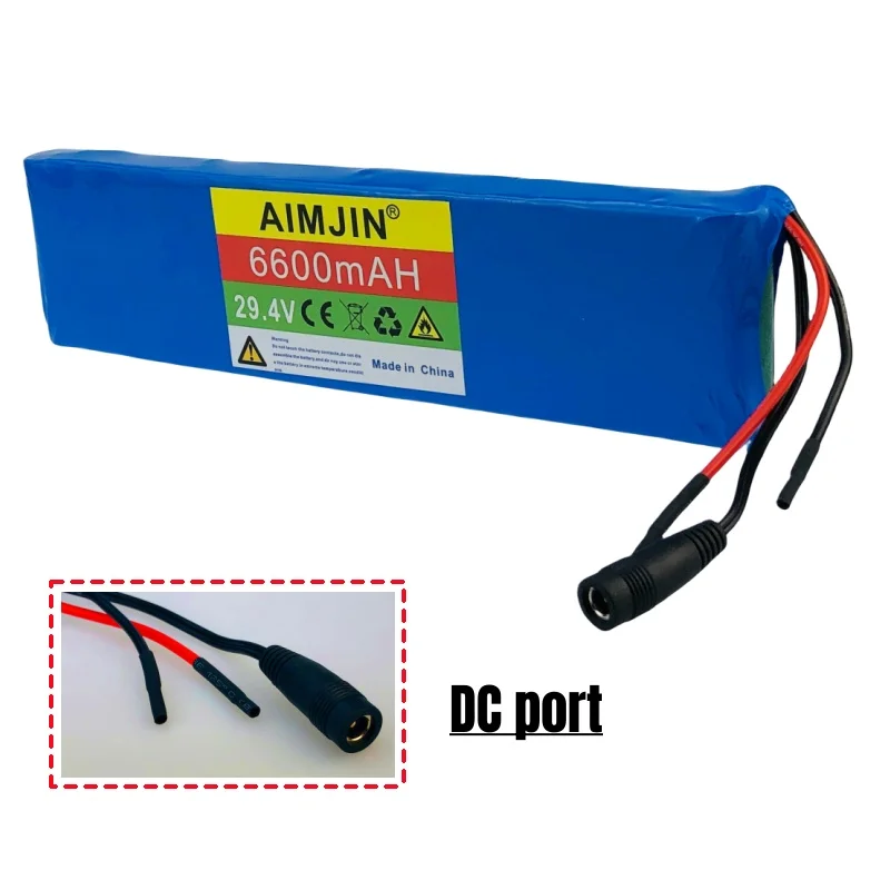 100% New 7s2p 24V 6.6Ah 18650 Battery Li-ion Battery Pack 29.4v 6600mah Electric Bicycle Moped /Li-ion Battery+Charger