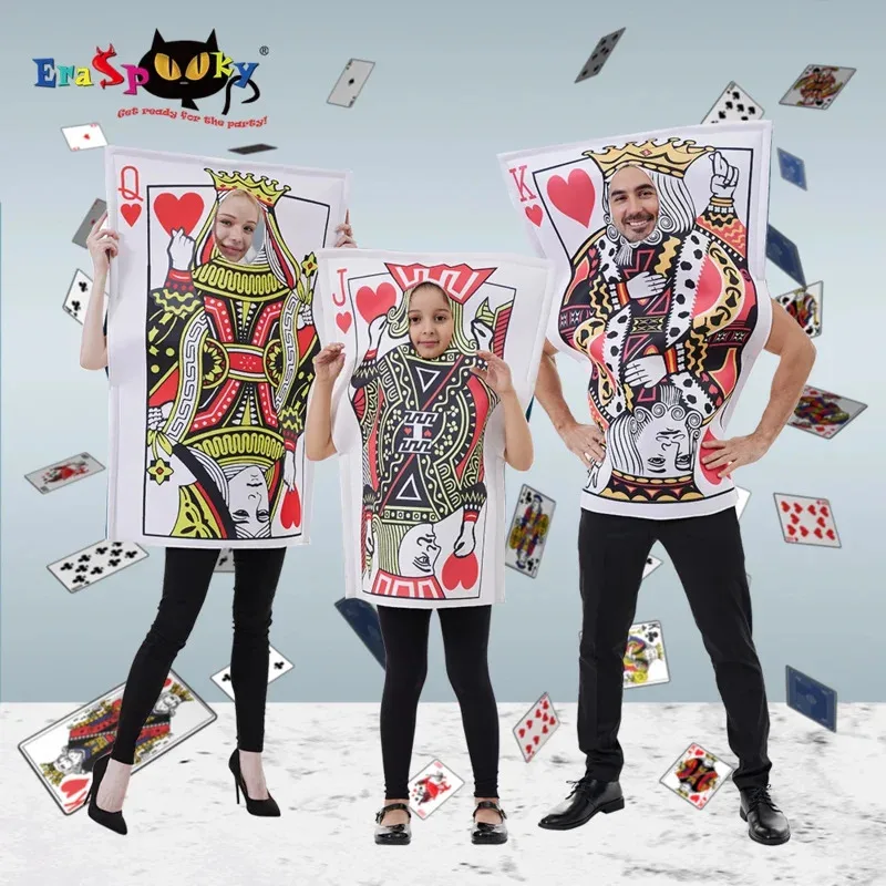 大人用面白いハート柄ポーカーコスチューム-ハロウィンカップル-スポンジジャンプスーツ-クラシックカードコスプレ-カーニバルファミリーパーティー衣装-l-4f'7-j