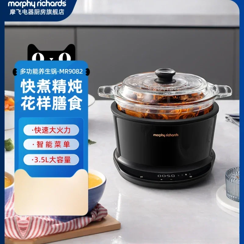 

220V Automatic Electric Porridge Cooker, Stewpot with Ceramic Pot, Double-Layer Steaming, Multi-Function Soup Pot