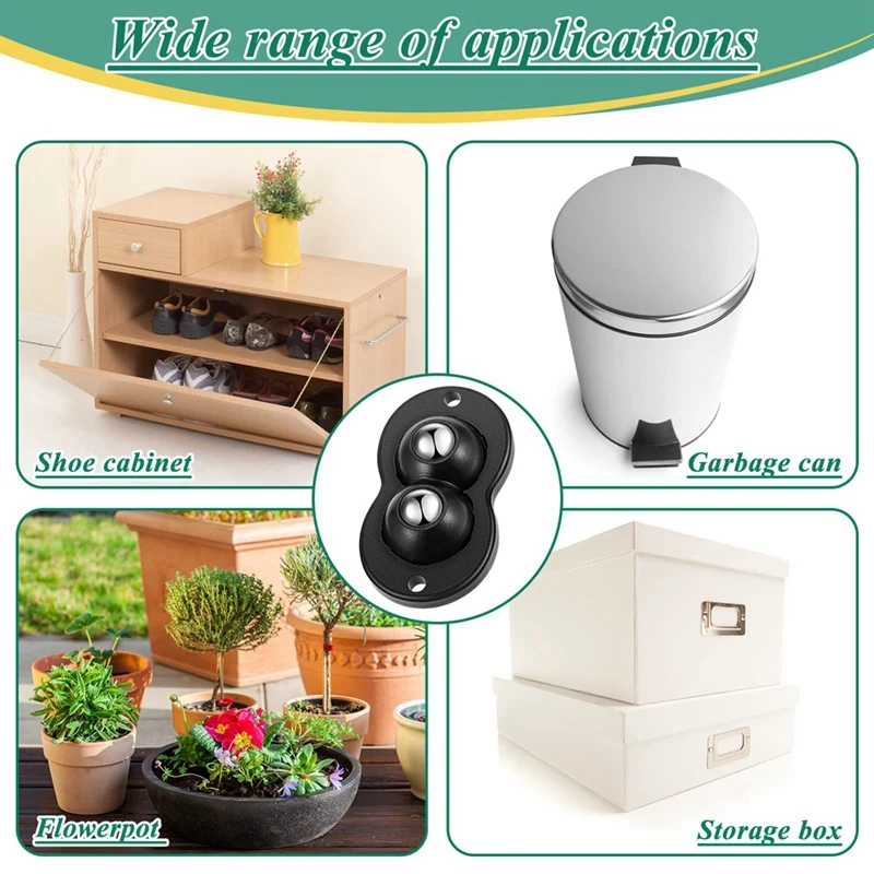 12Pcs Mini Self Adhesive Swivel Caster Wheels Casters Double Bead Universal Wheel For Furniture Box Mini Roller