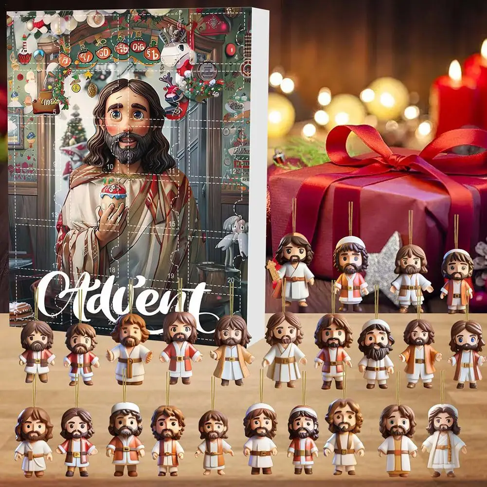 

Nativity Advent Calendar 2d Acrylic Christmas Advent Calendar Surprise Box Christmas Tree Decorations Pendant Advent Calendar