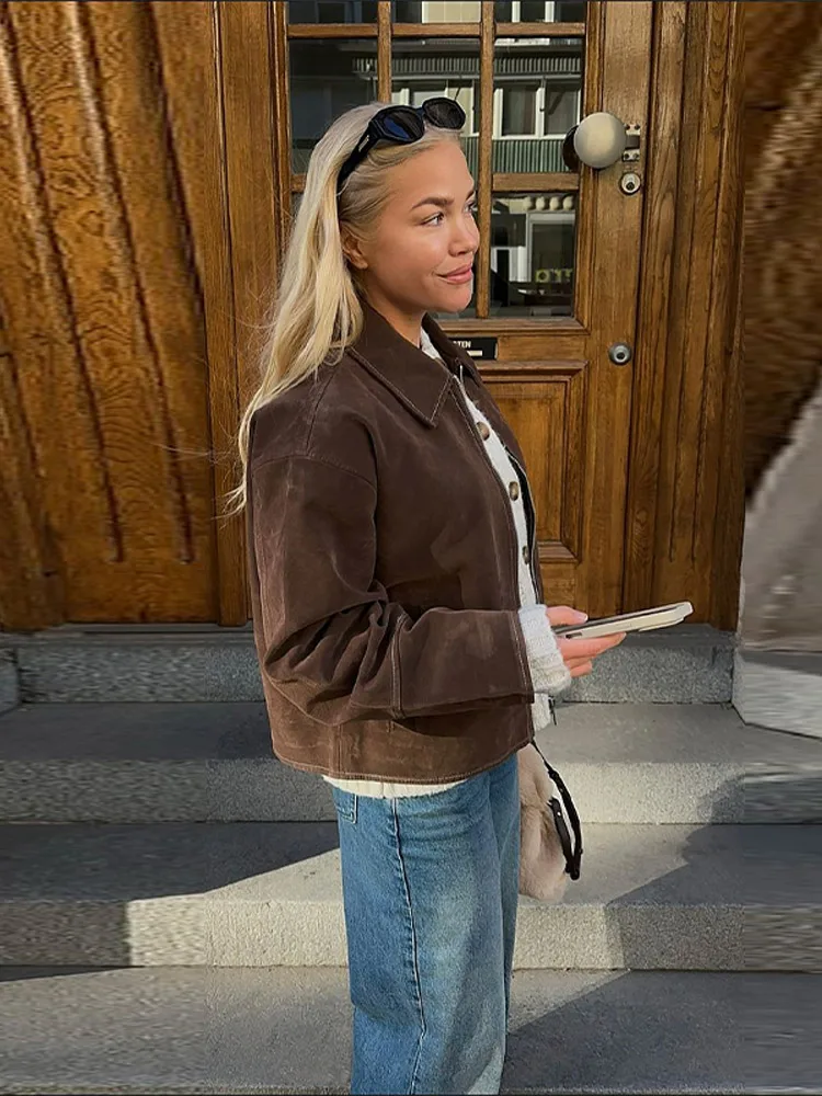 

Detachable Hood Turn-Down Collar Jacket Women Pokets Solid Long Sleeve Dropped Shoulder Button Female Jacket Classic Coat Women