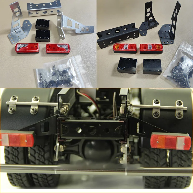 Metal Simulation Cross Beam with Tail Light for 1/14 Tamiya RC Truck for SCANIA 770S R620 for BENZ Arocs for MAN TGXCar