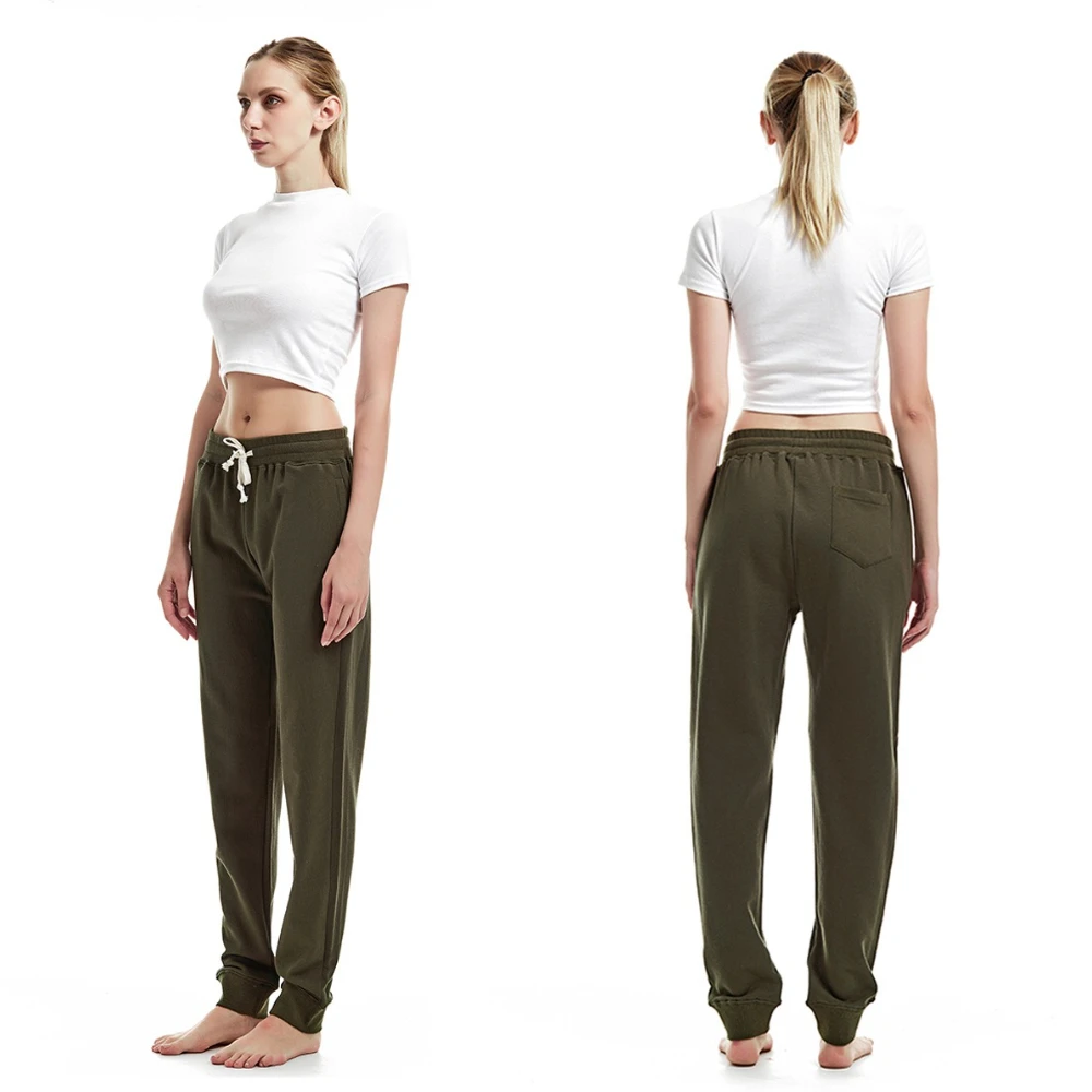 Autumn New Women's Cotton Casual Pants, Breathable Loose Sports Pants, Solid Color Basic Style, Women's Sports Pants