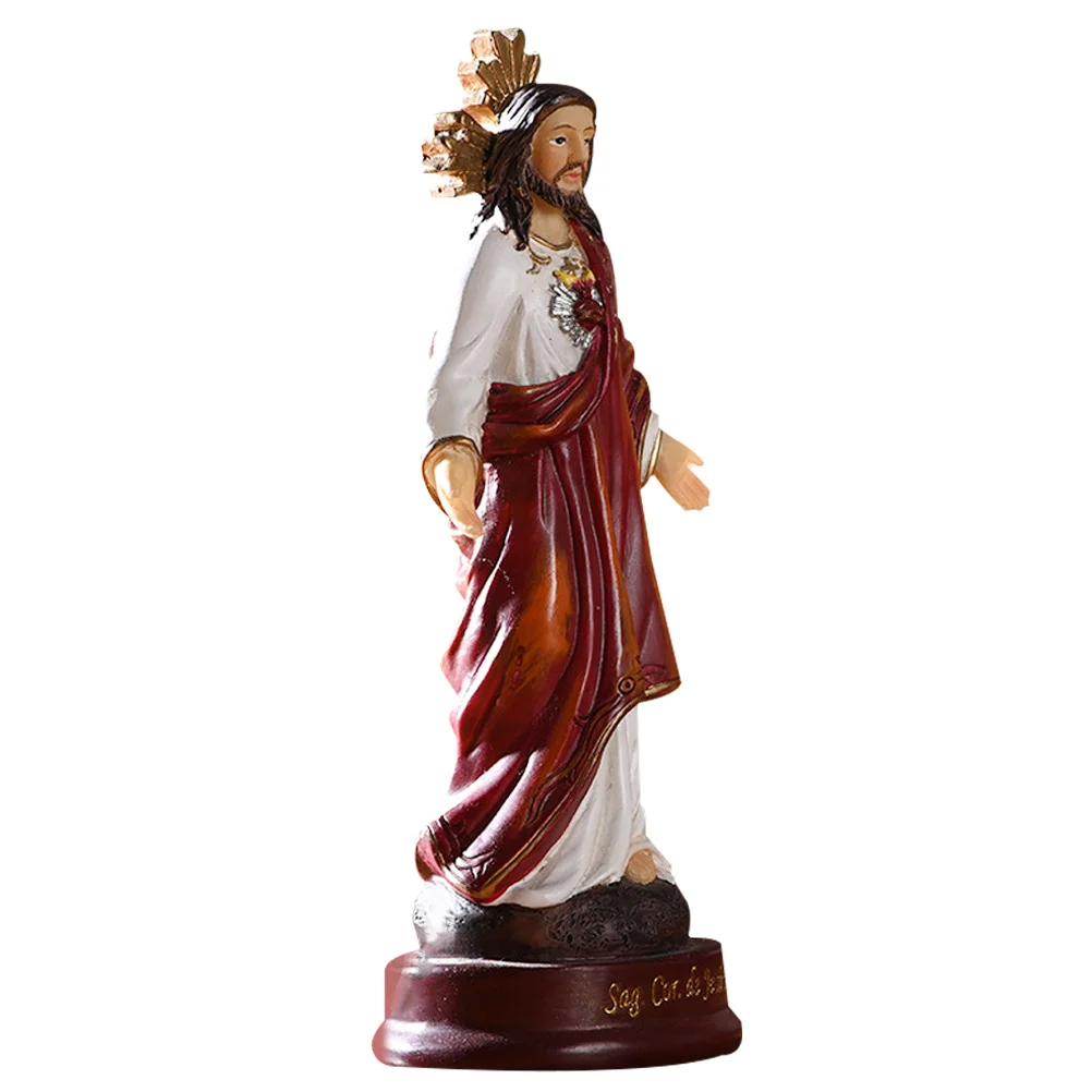 

Holy Jesus Resin Statue Decorative Religious Ornament for Shelf Table Church Office Devotional Display Elegant Craftsmanship