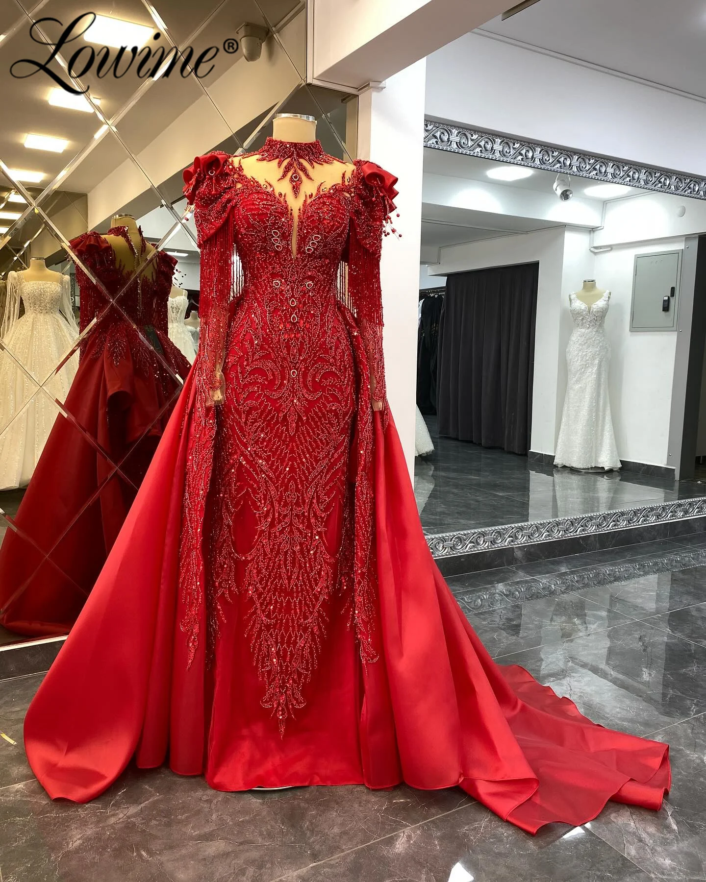 Party Formal Jumpsuit Detachable Skirt Long Sleeve Full Skirt Red Dress Luxurious Womens Evening Dresses Red Arabic Dubai Wedding Party Dress With Detachable Train Long Prom Gowns Customized 2025 Robe ... Party Formal Jumpsuit Detachable Skirt Long Sleeve Full Skirt Red Dress Luxurious Womens Evening Dresses Red Arabic Dubai Wedding Party Dress With Detachable Train Long Prom Gowns Customized 2025 Robe ...
