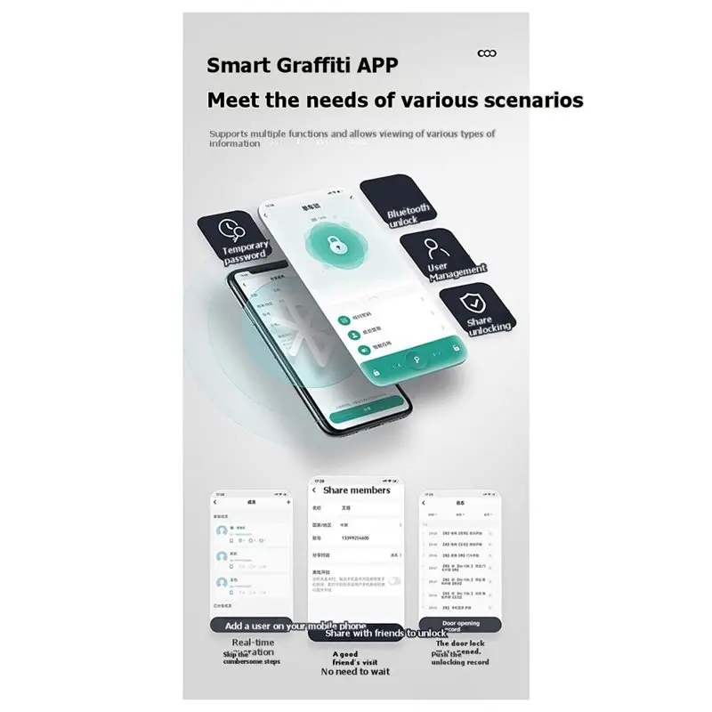 [HOT!】 Intelligent Fingerprint And Password Lock For Electric Bicycles And Scooters-Theft-Proof Graffiti-Resistant Bluetooth