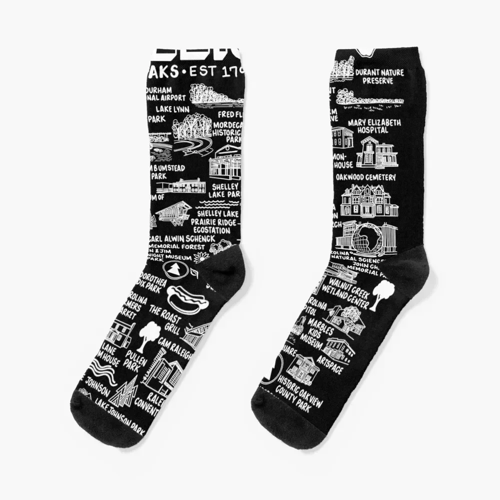 Raleigh Map Socks with print Sports Mens Socks Women's