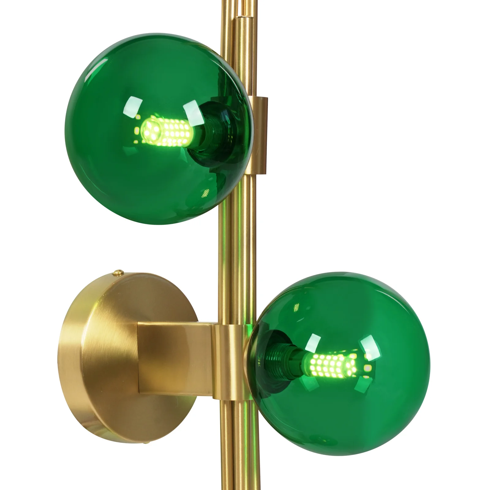 Applique Murale LED Moderne en Métal, Verre Vert, Sphérique, Éclairage d'Nik, 3 x G9
